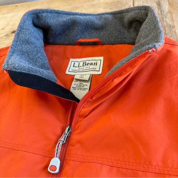 L.L. Bean Orange Lined Full Zip Vest Men’s Size XL Tall - Picture 4 of 14